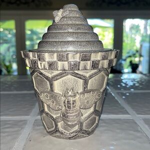 Mackenzie Childs Bee Honeycomb Jar - Gray